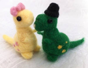 Needle Felted Dino Couple!