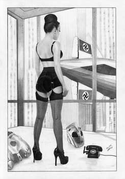 Betty Rocketeer Page and Nazi UFO
