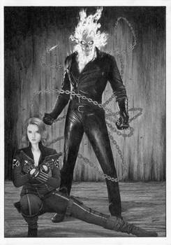 Ghost Rider and Black Widow