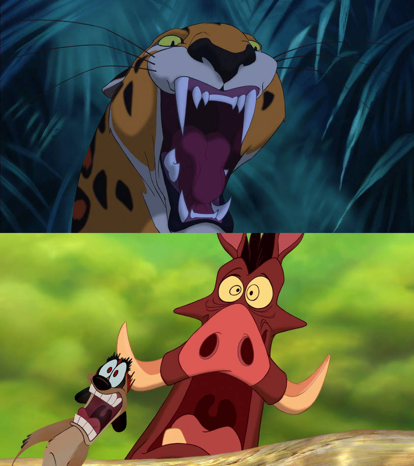 Sabor Scares Timon and Pumbaa by RaptorFan9000 on DeviantArt