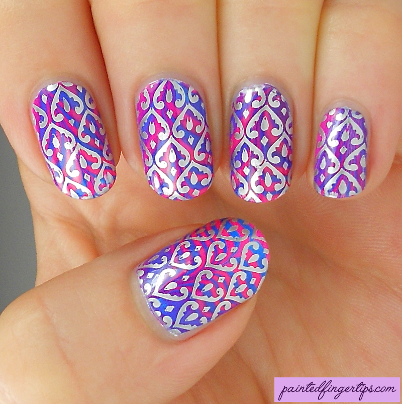 Silver-stamping-over-pink-and-blue