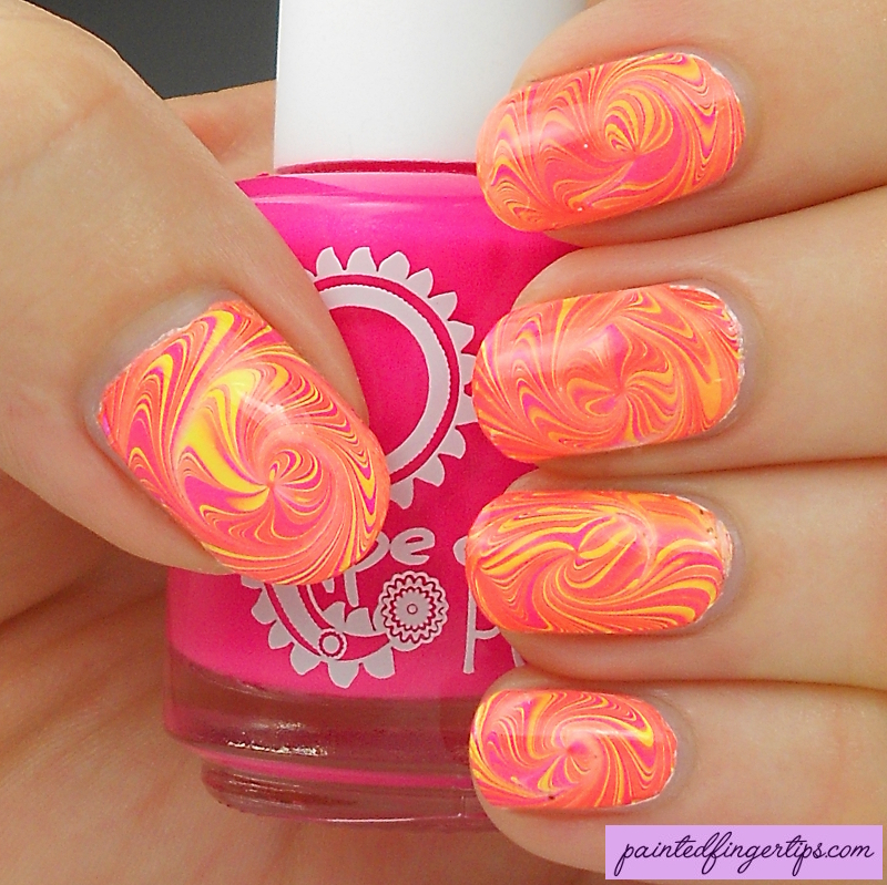 Pink-yellow-neon-swirls-spiral-water-marble