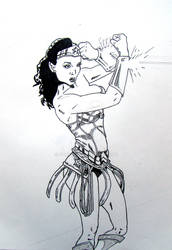 Wonder Woman dodging bullets