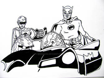 1966 Batman and Robin with Batmobile