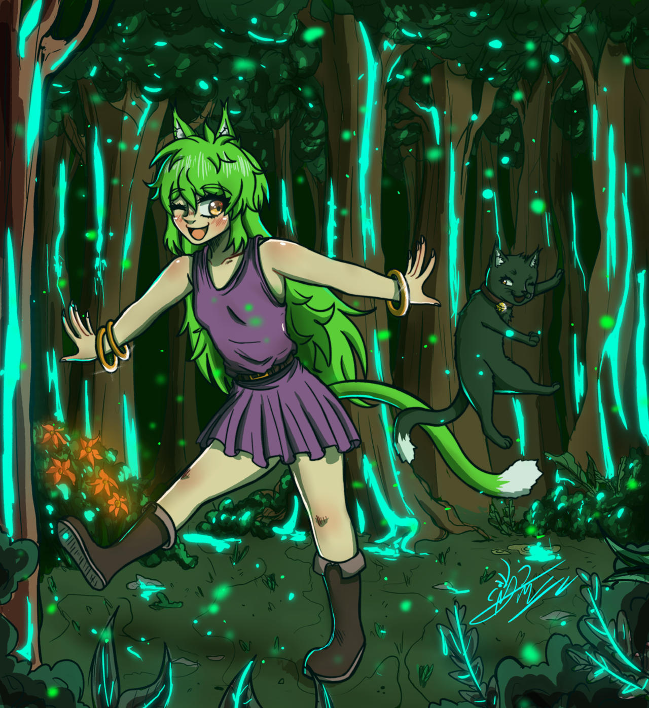 Lua and cat by Monkeywatergun on DeviantArt