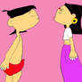 Mowgli and Shanti about to kiss