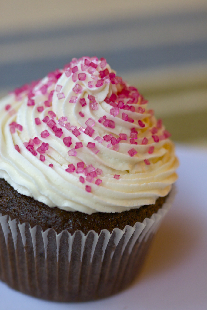 chocolate cupcake with buttercream icing