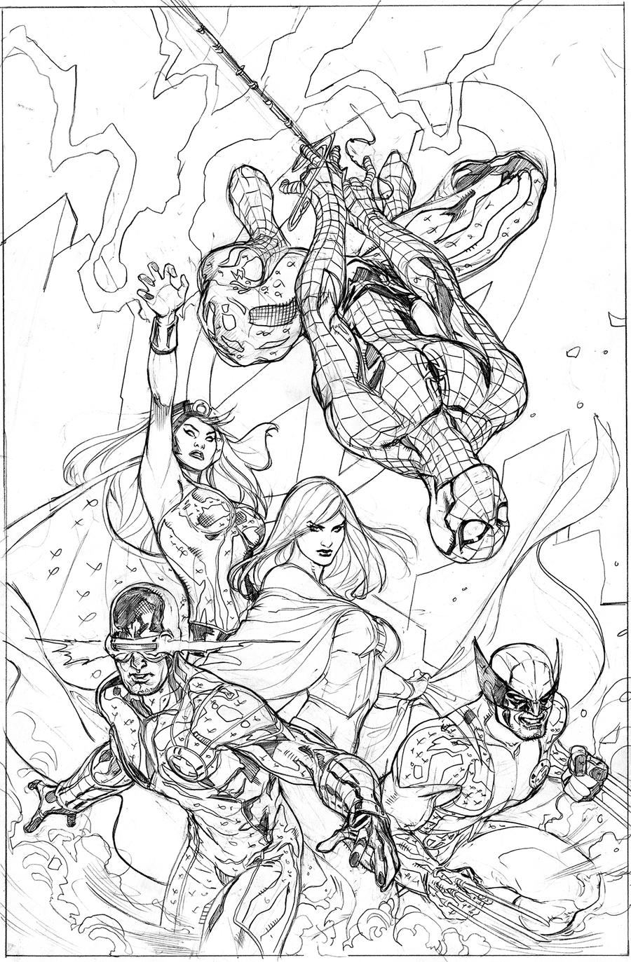 X-Men 7 Cover Pencils