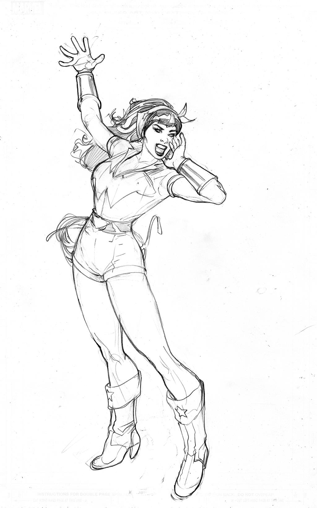 JLA 3 Wonder Woman Bombshells Cover Pencil