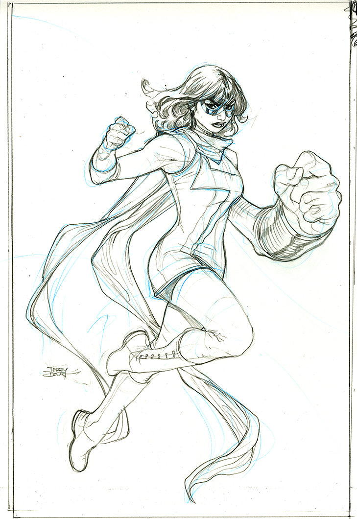 Inhumans Vs X-Men #3 Ms Marvel Pencils