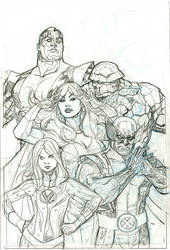 X-Men Fantastic Four 2 Cover Pencil