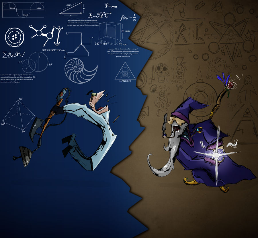 Magic Vs Technology Deviantart Science vs Magic by JacketRockArt on DeviantArt