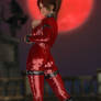 Mai Leather Catsuit Red 023