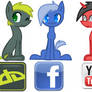 deviantART, facebook, and YouTube pony