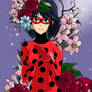 Ladybug and flowers