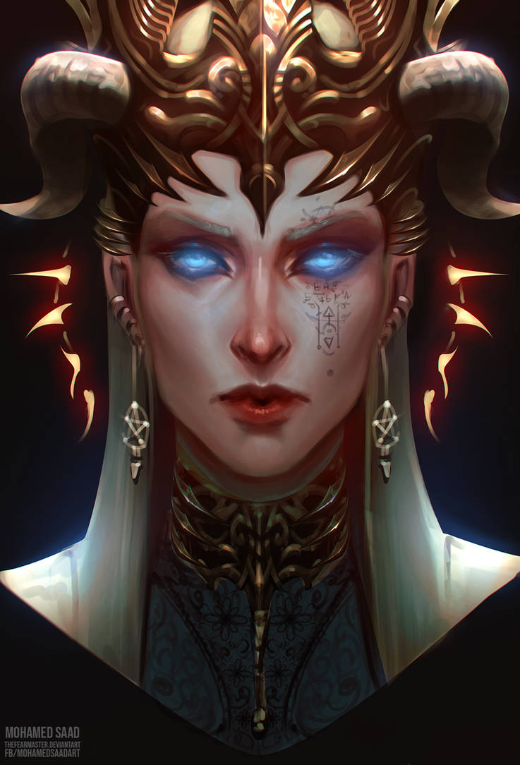 Lilith - DnD character client portrait by TheFearMaster on DeviantArt