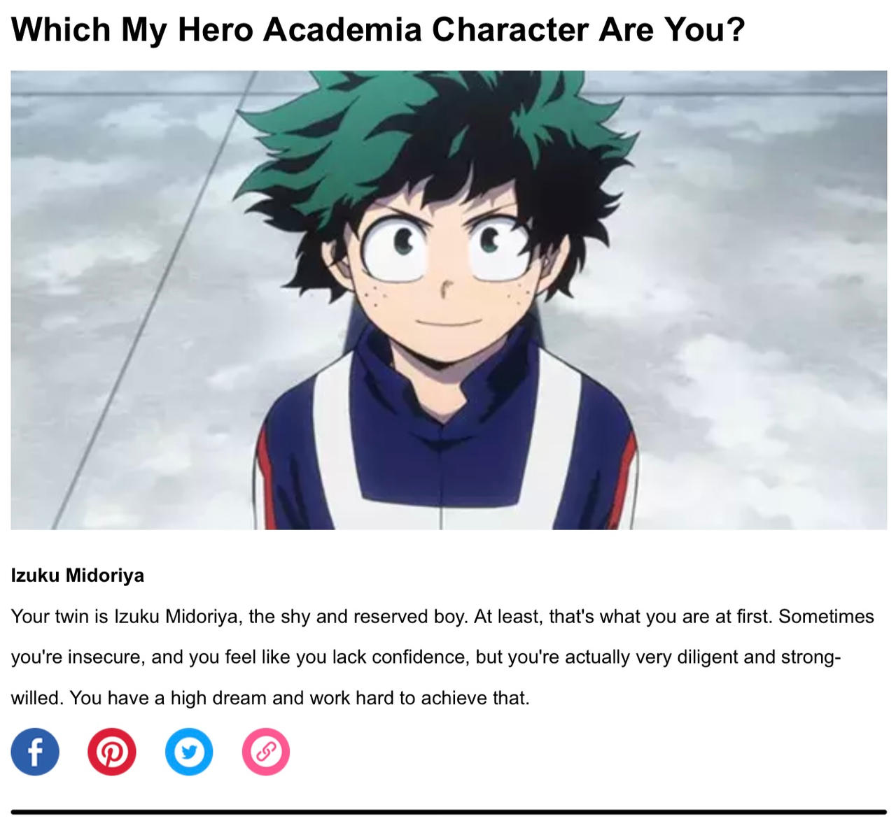 Which My Hero Academia Character Are You?