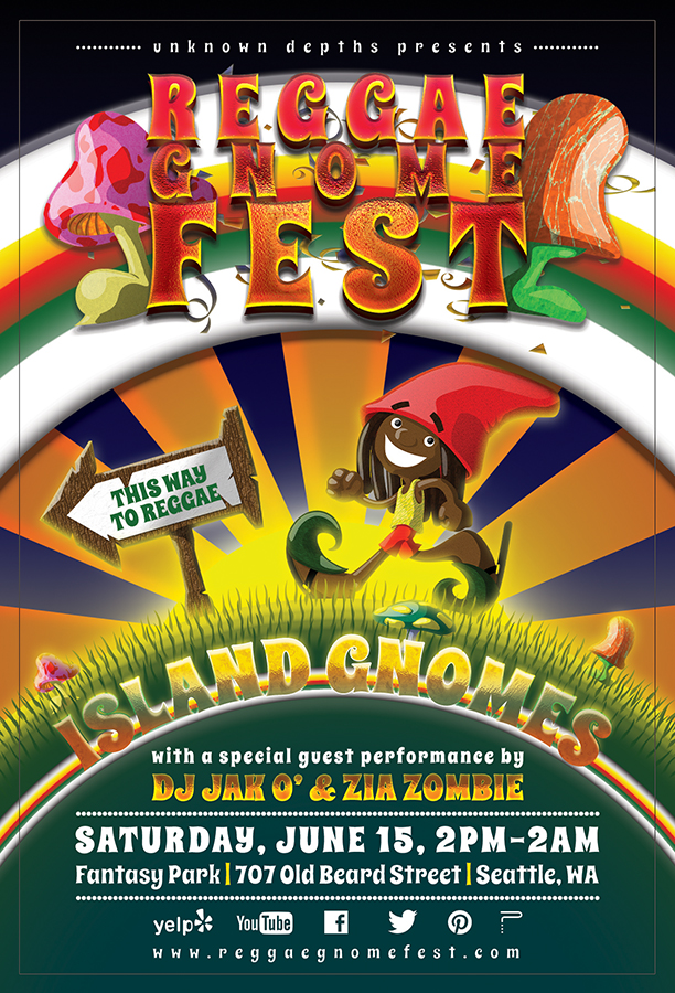 REGGAE GNOME FEST: Print Flyer (Color: Twilight)