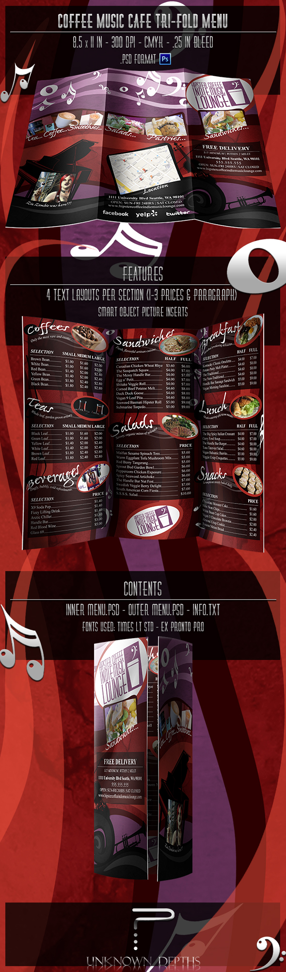 Coffee Music Cafe Menu