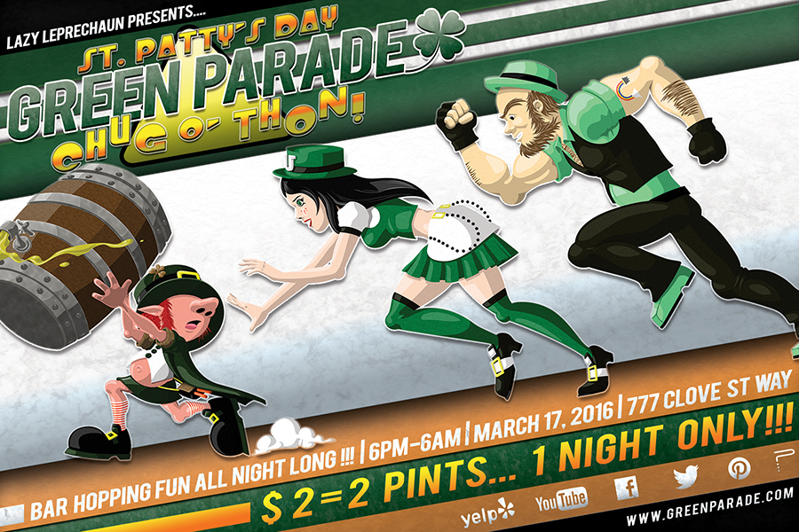 GREEN PARADE - St Patrick's Day Flyer (Front)