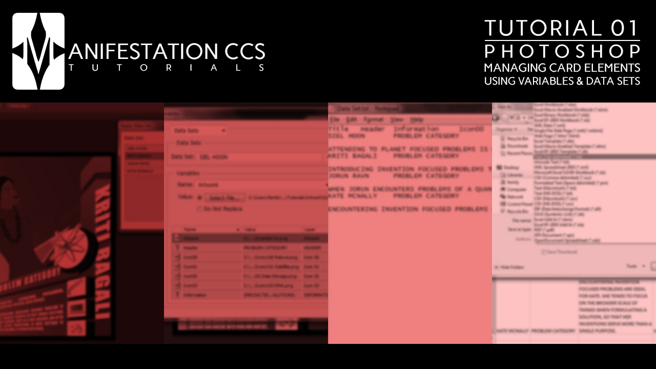 TUTORIAL 01: PHOTOSHOP VARIABLES AND DATA SETS