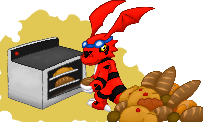 Chibi Growl baking Bread