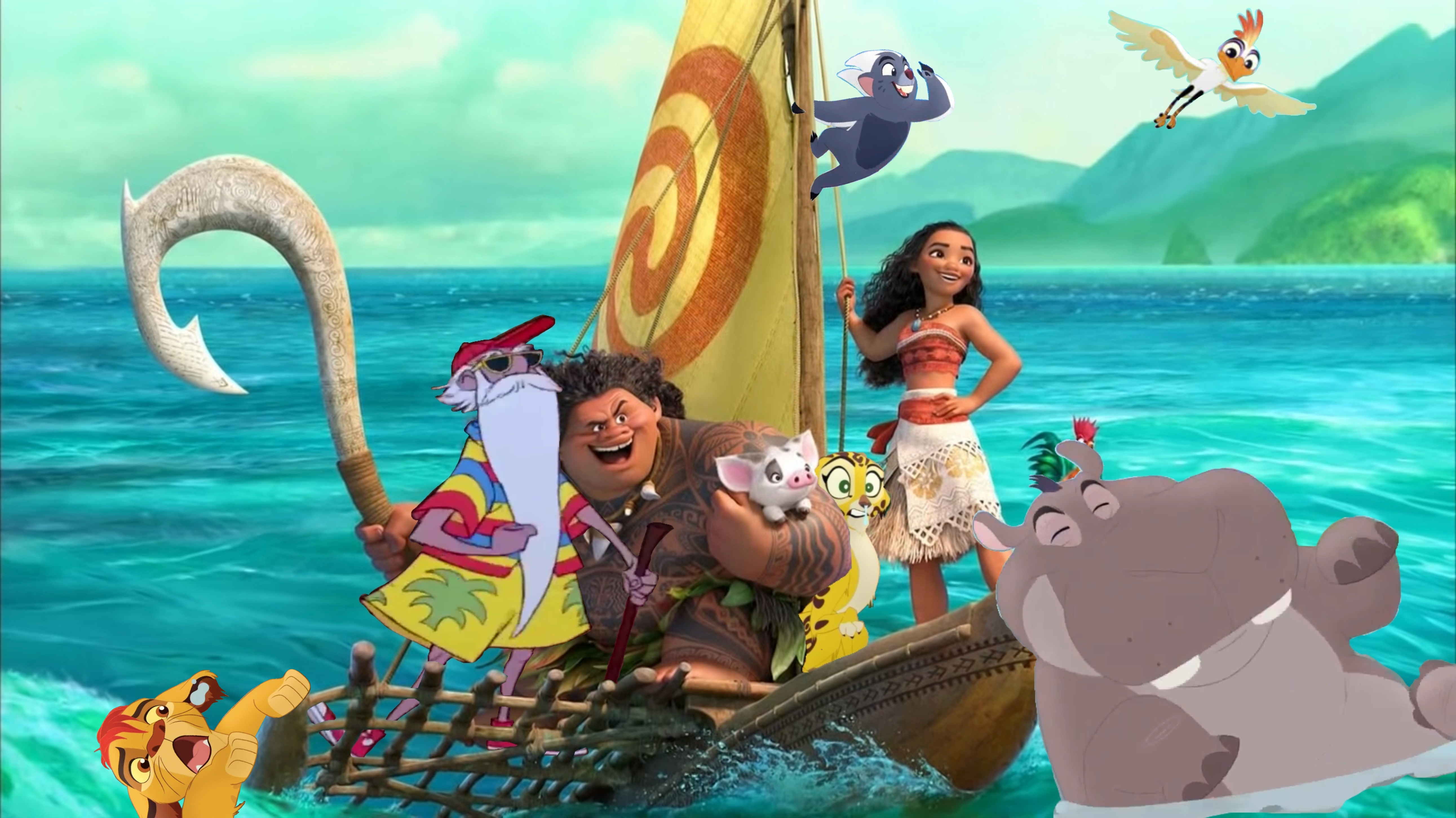 The Lion Guard goes on Island Adventure with Moana