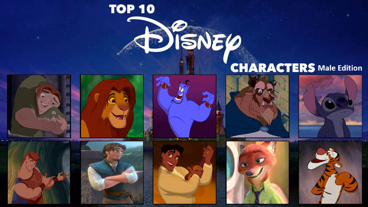 Top 10 Disney Male Characters by Media201055 on DeviantArt
