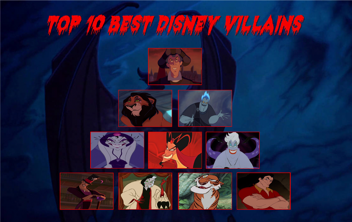 Top 10 Disney Villains by Media201055 on DeviantArt