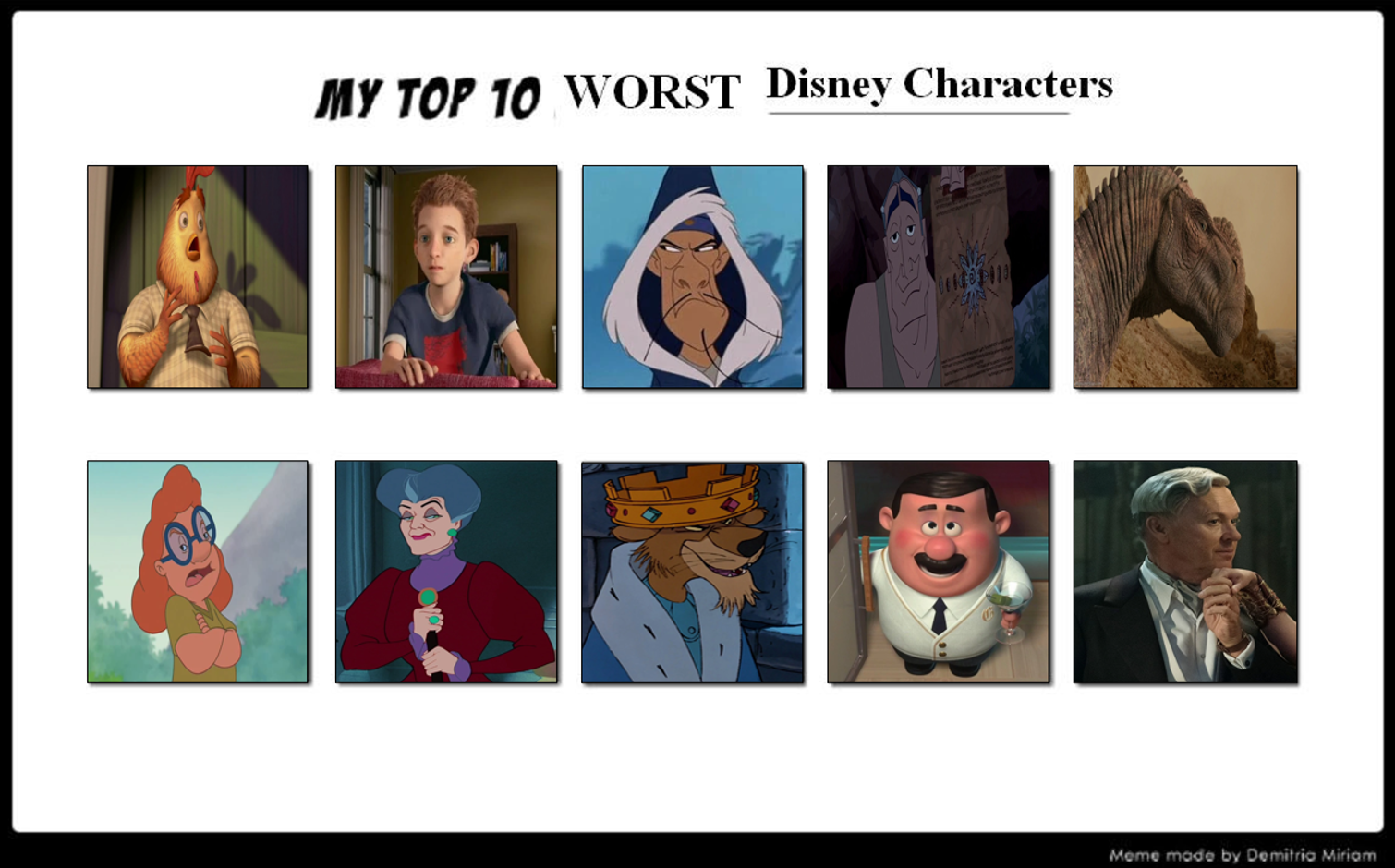 Top 10 Worst Disney Characters By Media201055 On DeviantArt evil-princesses-disney-princess-villains-disney-princess-dresses