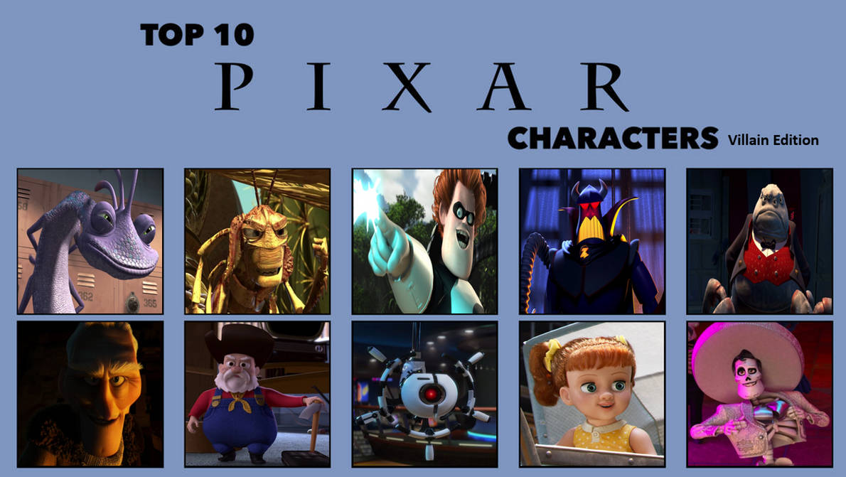Top 10 Pixar Villains by Media201055 on DeviantArt