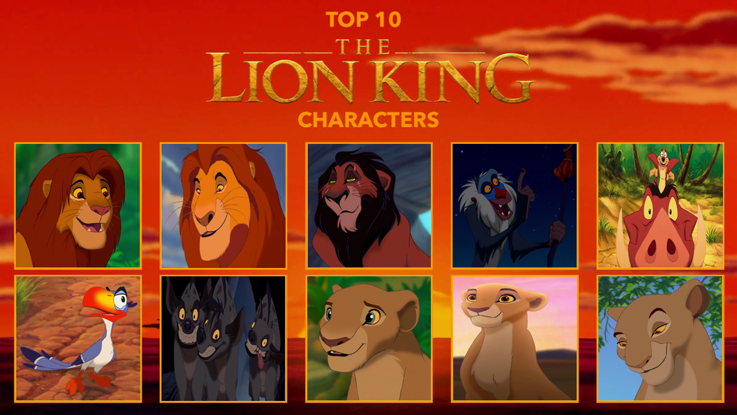 Top 10 The Lion King Characters By Media201055 On Deviantart