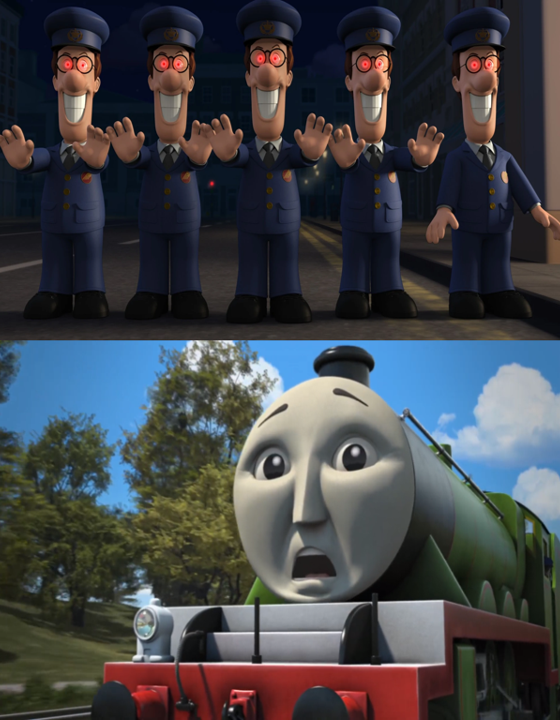 Henry Scared Of The Pat-Bots by Media201055 on DeviantArt