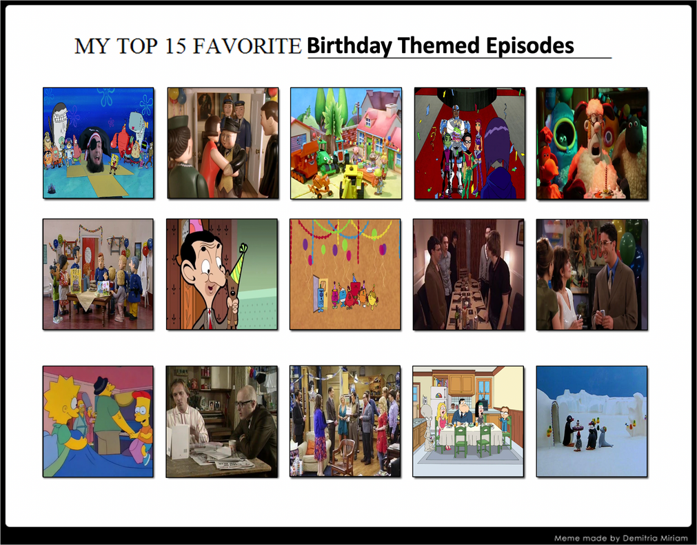Deviantart Which Episode Top 15 Birthday Themed Episodes by Media201055 on DeviantArt