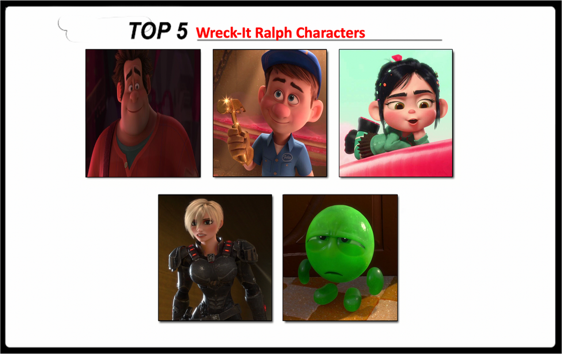 Top 5 Wreck-It Ralph Characters by Media201055 on DeviantArt