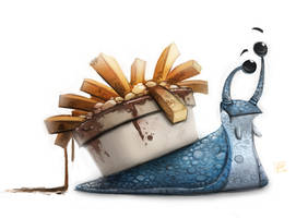 Daily Painting 619 # Twitter - A Very French Snail