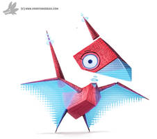 Daily Painting 761. Kanto 137 - Porygon Redesign