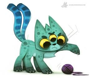 Daily Painting 886. Alien Cat