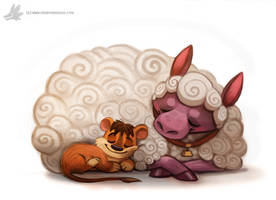 Daily Painting 900# Lambert the Sheepish Lion