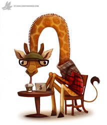 Daily Painting 903# Hipster Giraffe