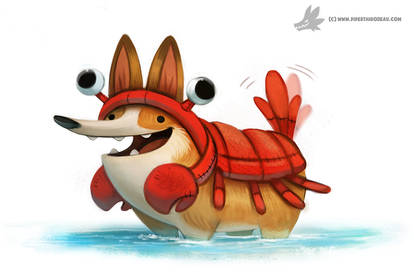 Daily Painting #915 - Corgi Lobster