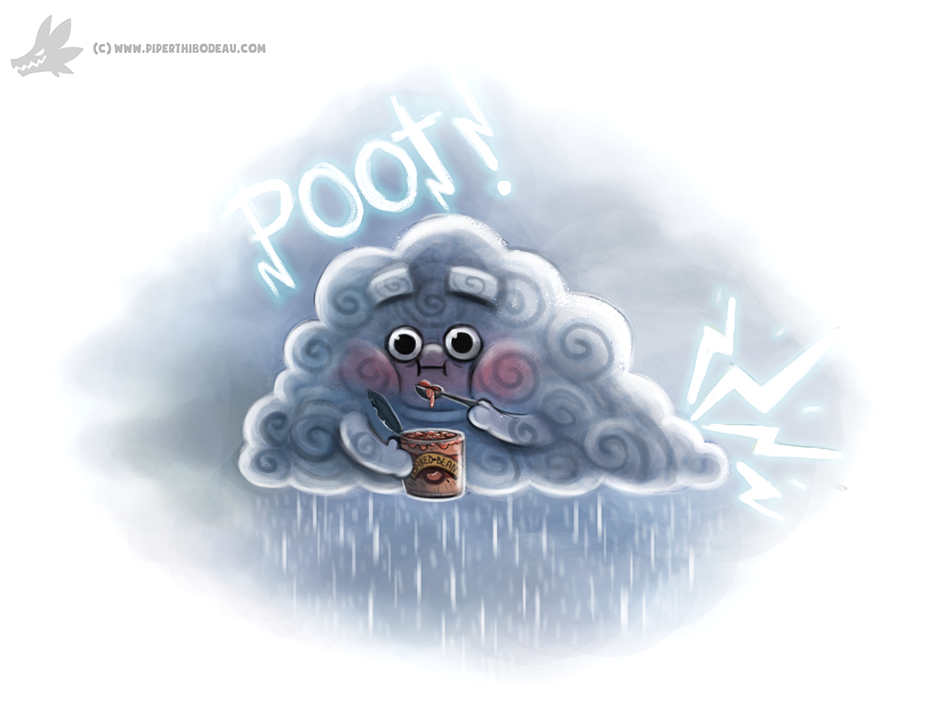 Daily Paint #979. Farting Thunder Cloud (OG)