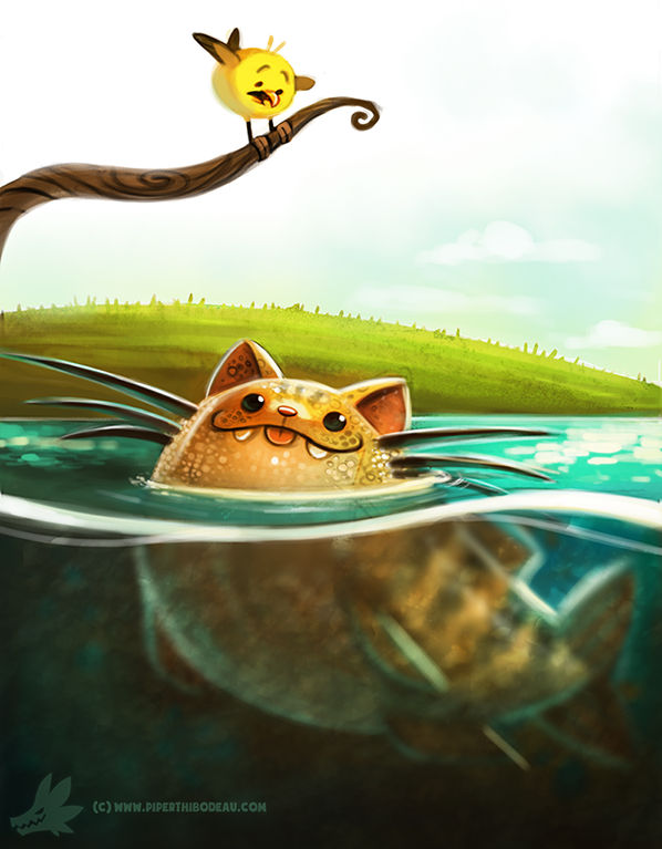 Daily Paint #989. Cat-fish (OA) by Cryptid-Creations on DeviantArt