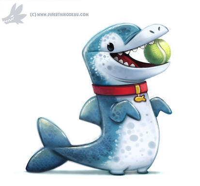 Daily Paint #1011. Dogphin....wow that pun hurts