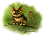 Daily Paint #1020. Cat-Owl