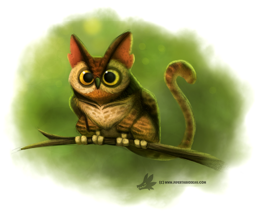 Daily Paint #1020. Cat-Owl