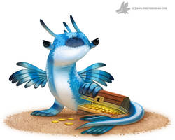 Daily Paint #1028. 'Blue Dragon Slug'