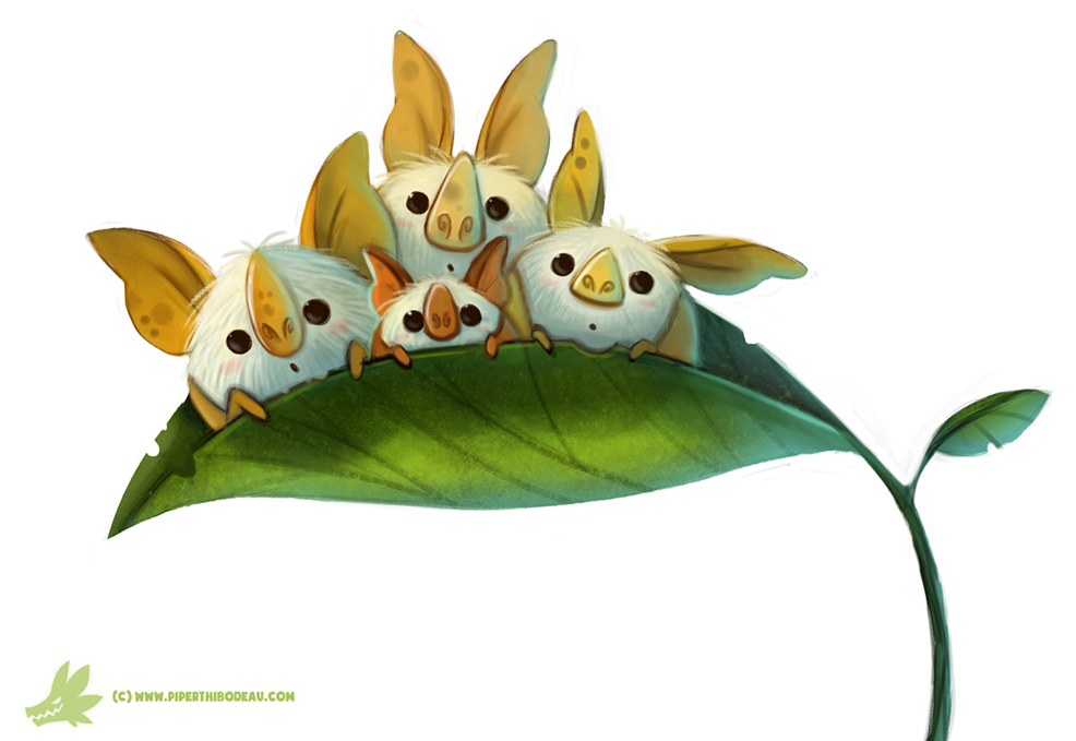 Daily Paint #1048. Honduran White Bats