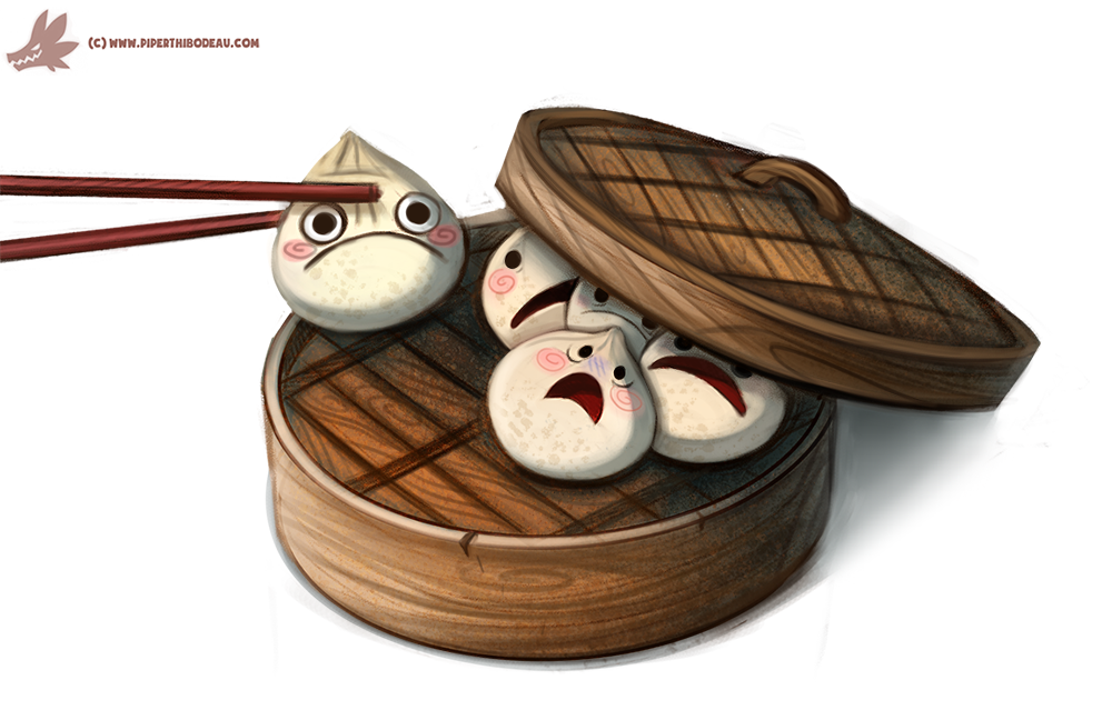 Daily Paint #1050. Sacrificial Dumpling