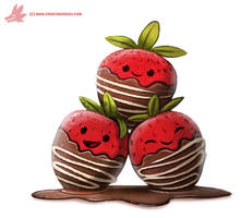 Daily Paint #1059. Chocolate Strawberries